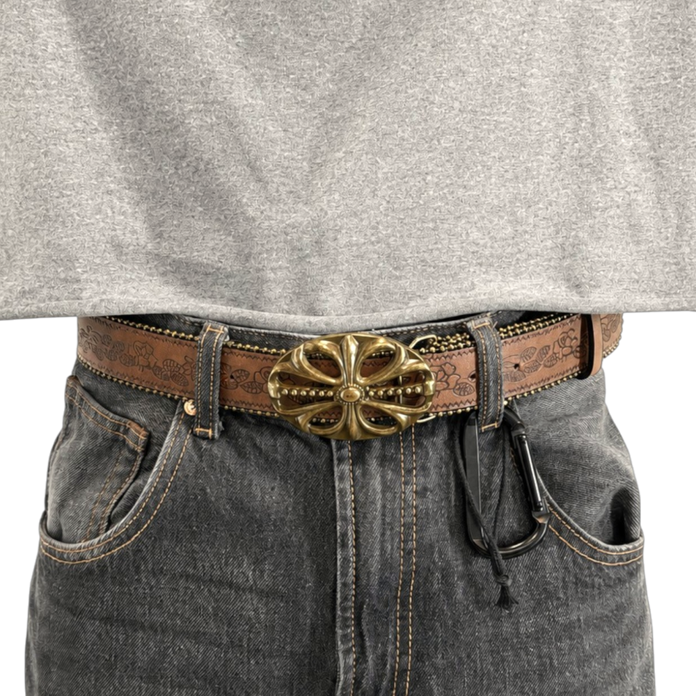 Outlyrs - Gold/Brown Ornate Belt